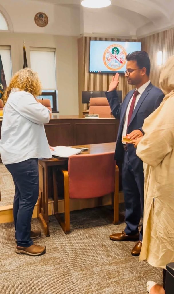 Congratulations Councilmember Rahman on your appointment to the Town Council last night!